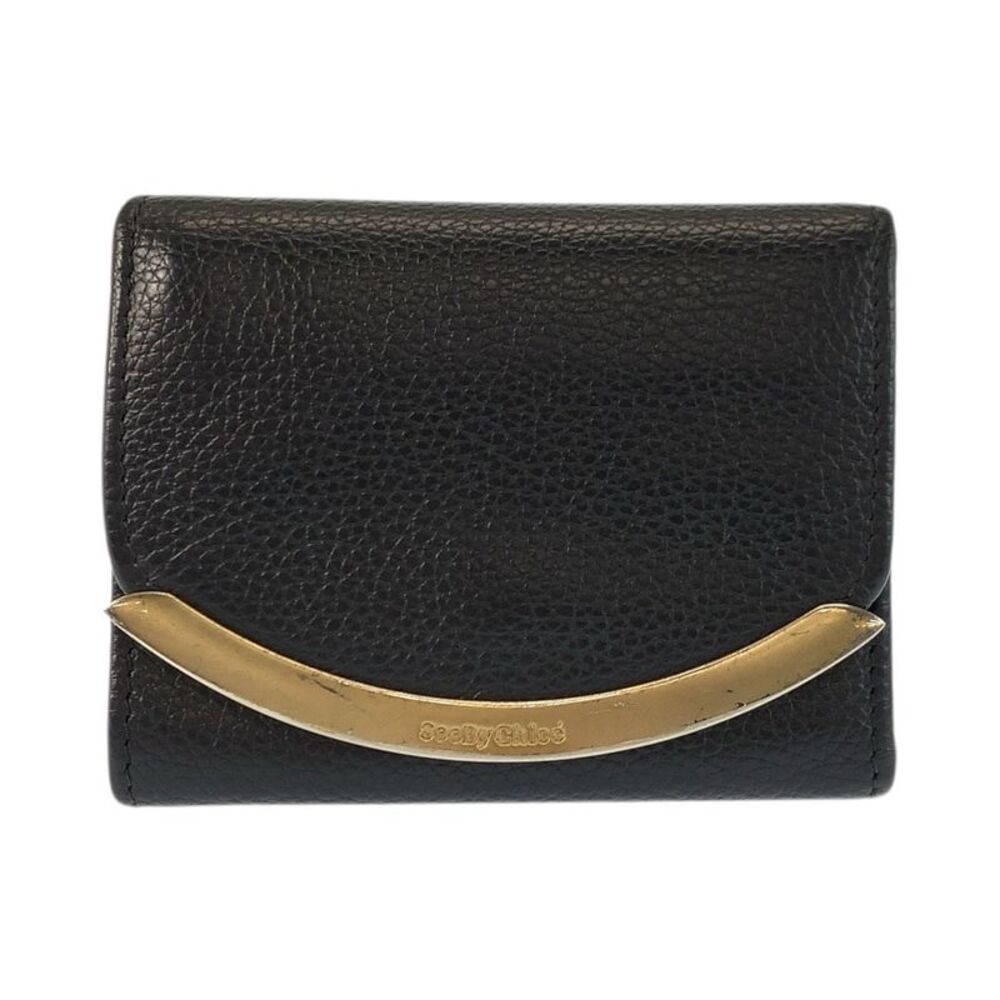 Chloe Lizzie Black Leather Compact Wallet